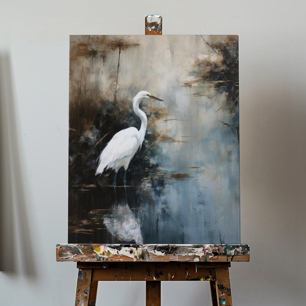 Häger i sjön | Canvas