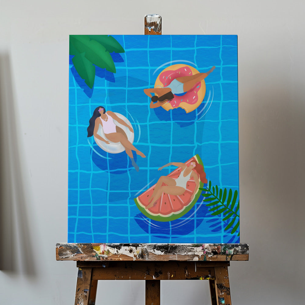 Zwembaddames | Canvasprints