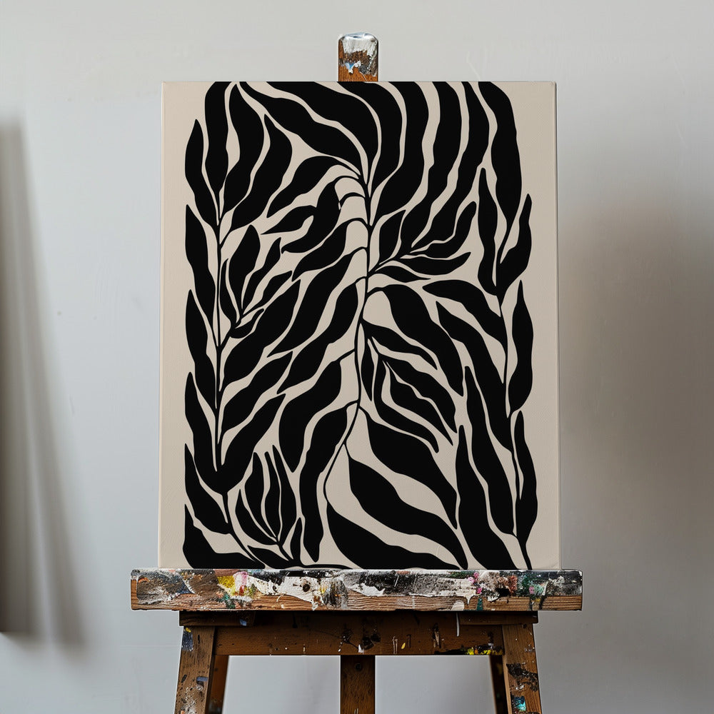 Black Leaf Silhouettes | Canvas
