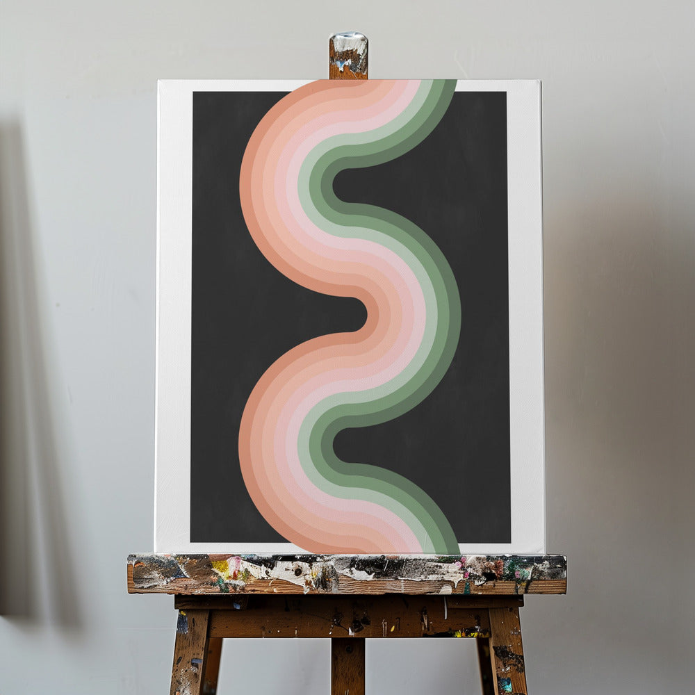 Wavy Pattern With Layered Pastel Tones | Canvas