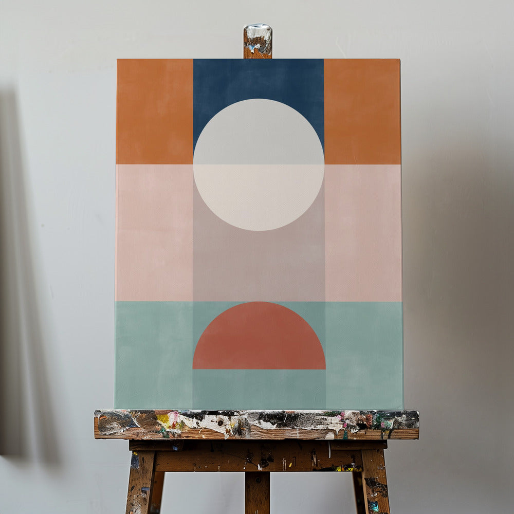 Abstract Geometric Artwork With Earthy Tones | Canvas