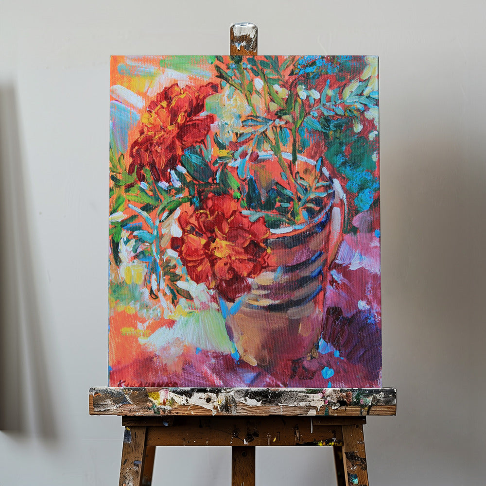 Tagetes i en kopp | Canvas