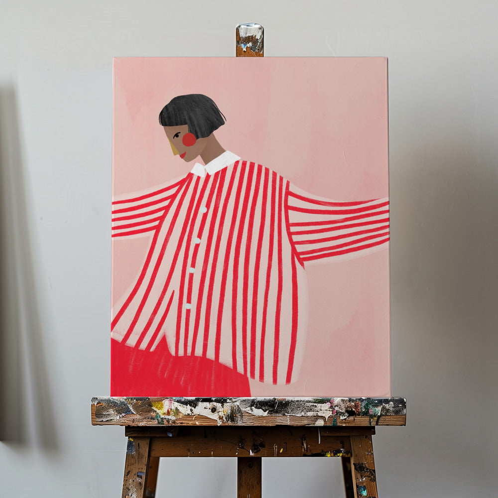 Kvinnan med de röda ränderna | Canvas
