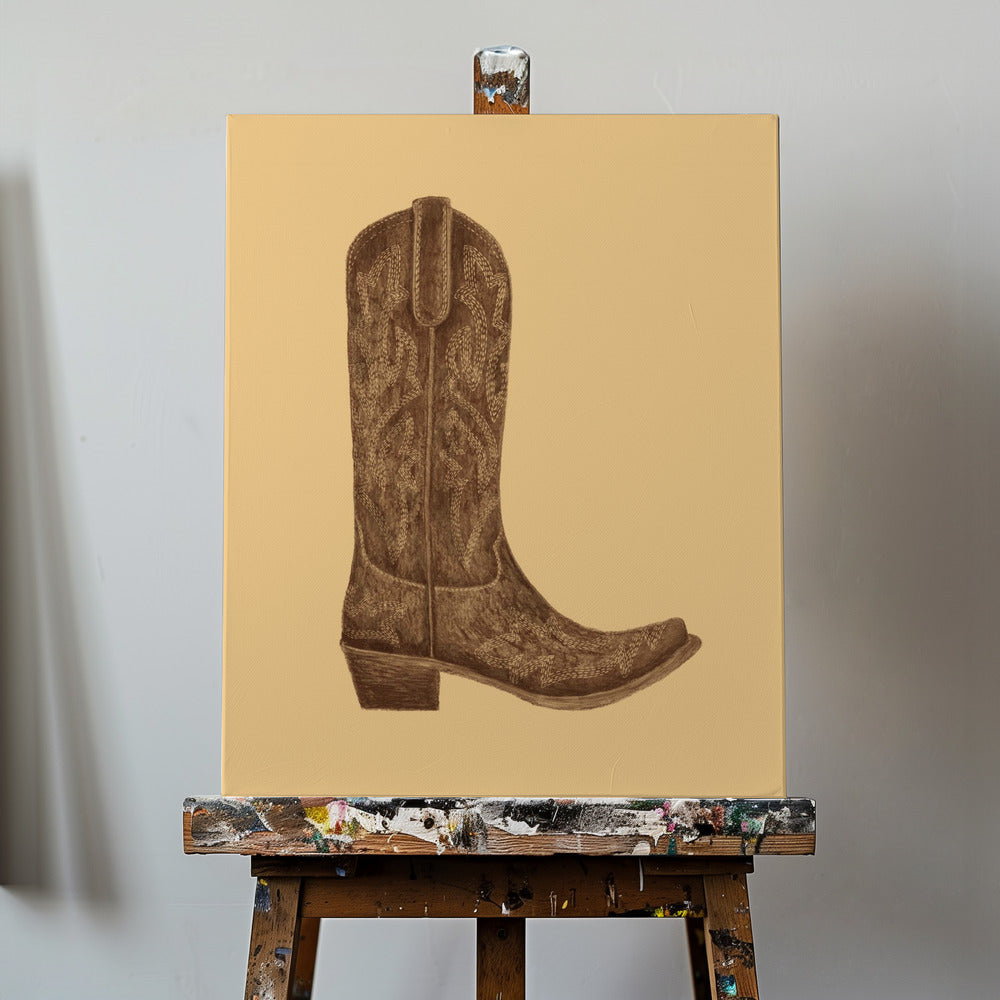 Brown Cowgirl Boot | Canvas