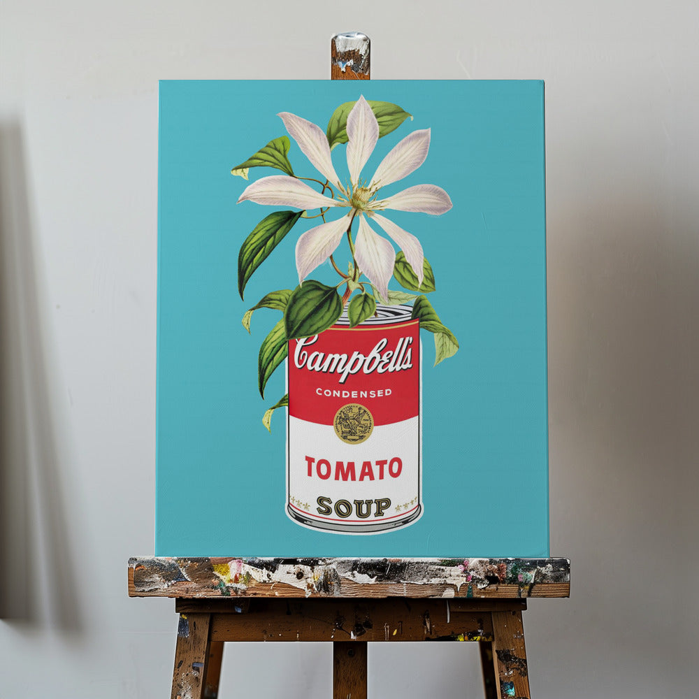 Campbells och blommor | Canvastavla