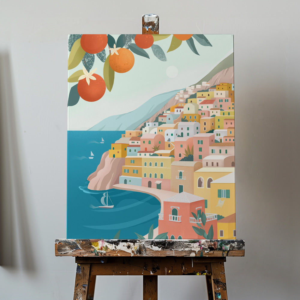 Positano-kusten Italien | Canvastavla