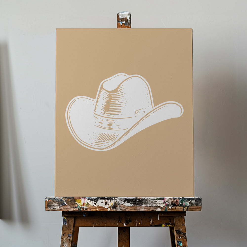 Neutral cowboyhatt | Canvas