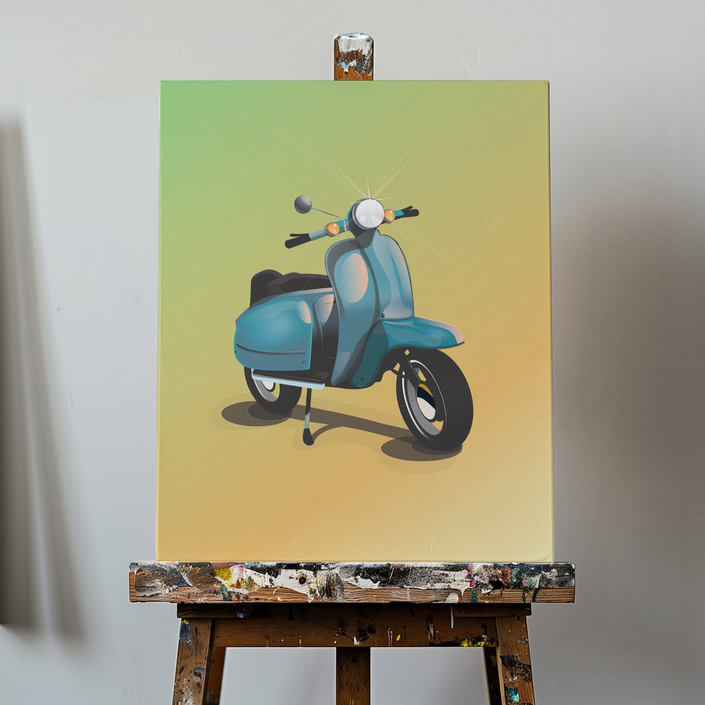 Blå vintageskoter | Canvas