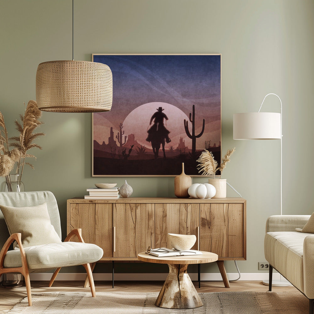 Cowboysolnedgång | Canvas