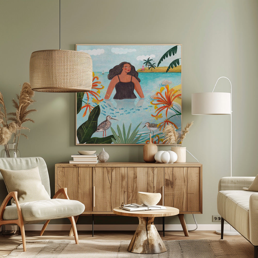 Walking in the sea | Canvas