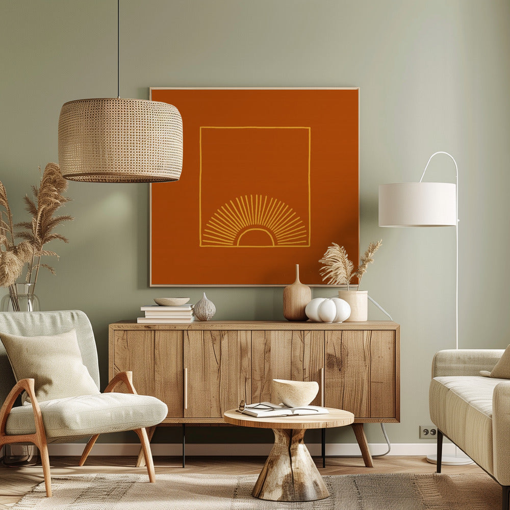 Karamell Minimal Sun | Leinwand-Bilder
