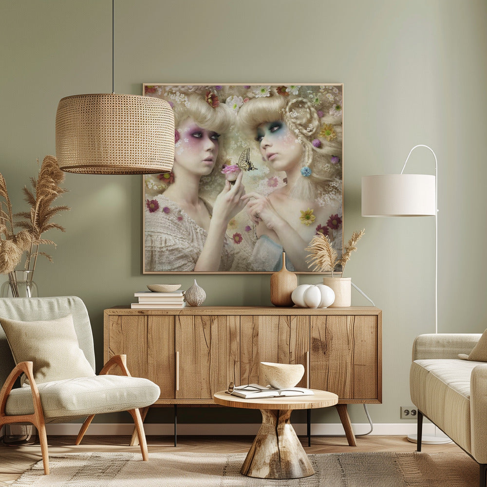 Mädchen aus dem Blumengarten | Leinwand-Bilder