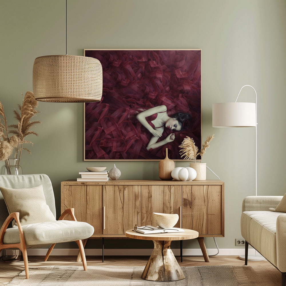 Röd blomma | Canvas