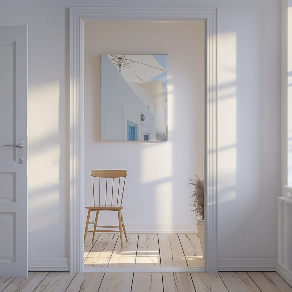 solskydd och blå dörrar | Canvas