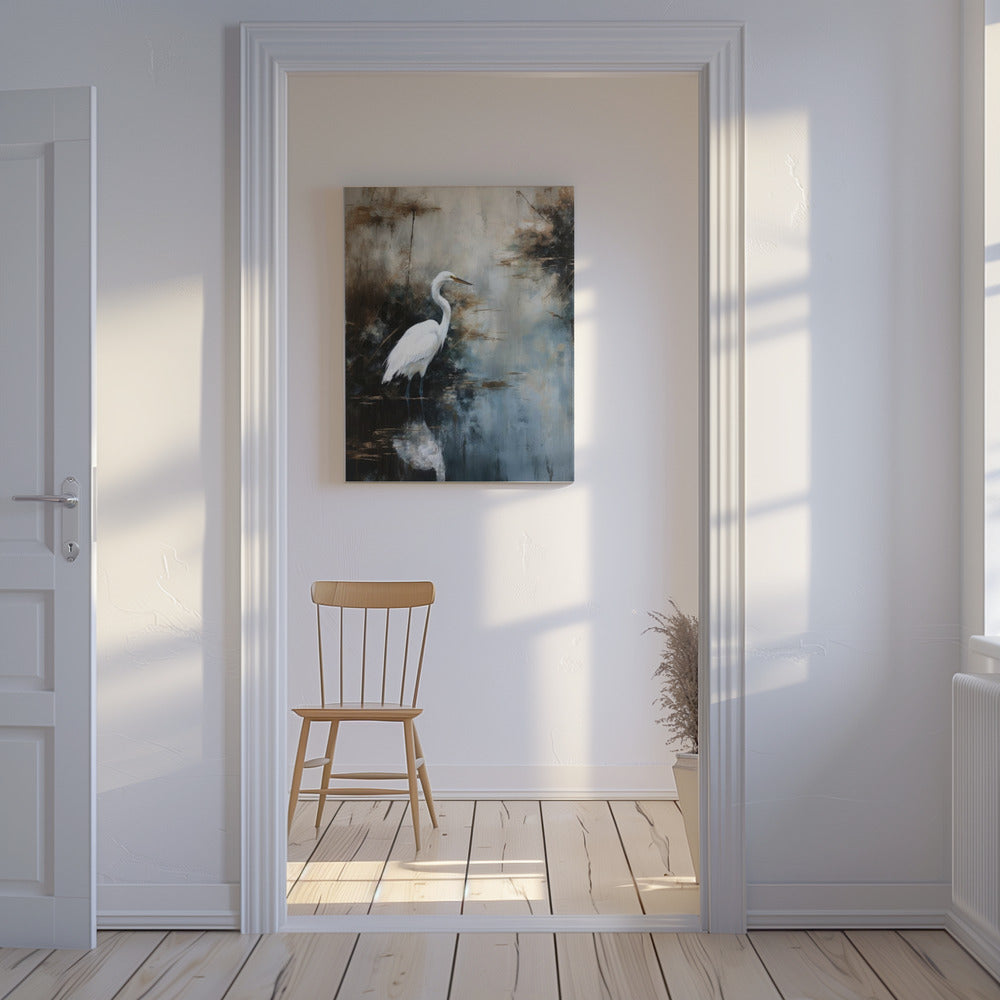 Häger i sjön | Canvas