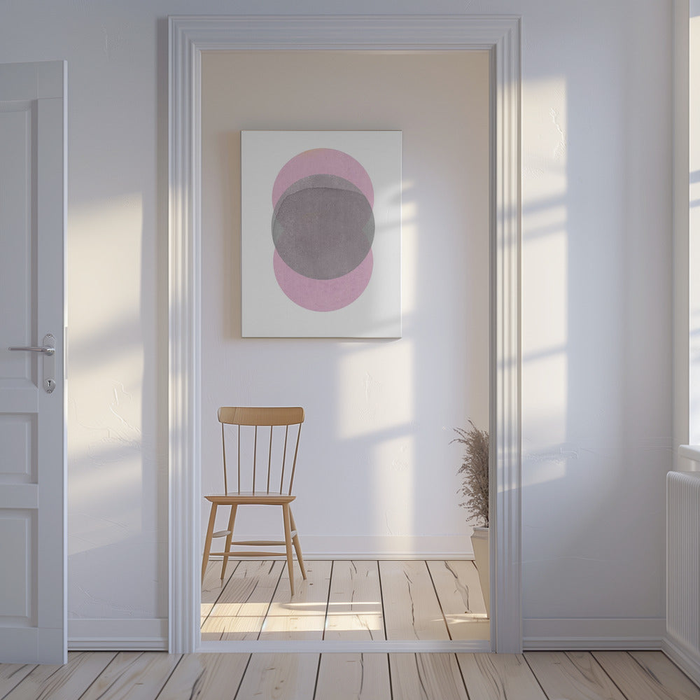 Grårosa cirklar | Canvas