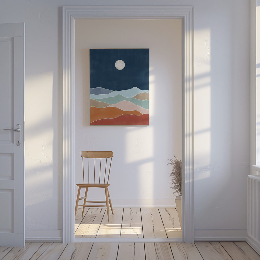 Moonlit Hill Scape | Canvas