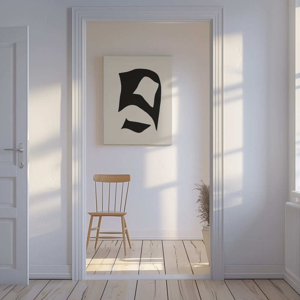 Distorted Black Cut Out | Canvas