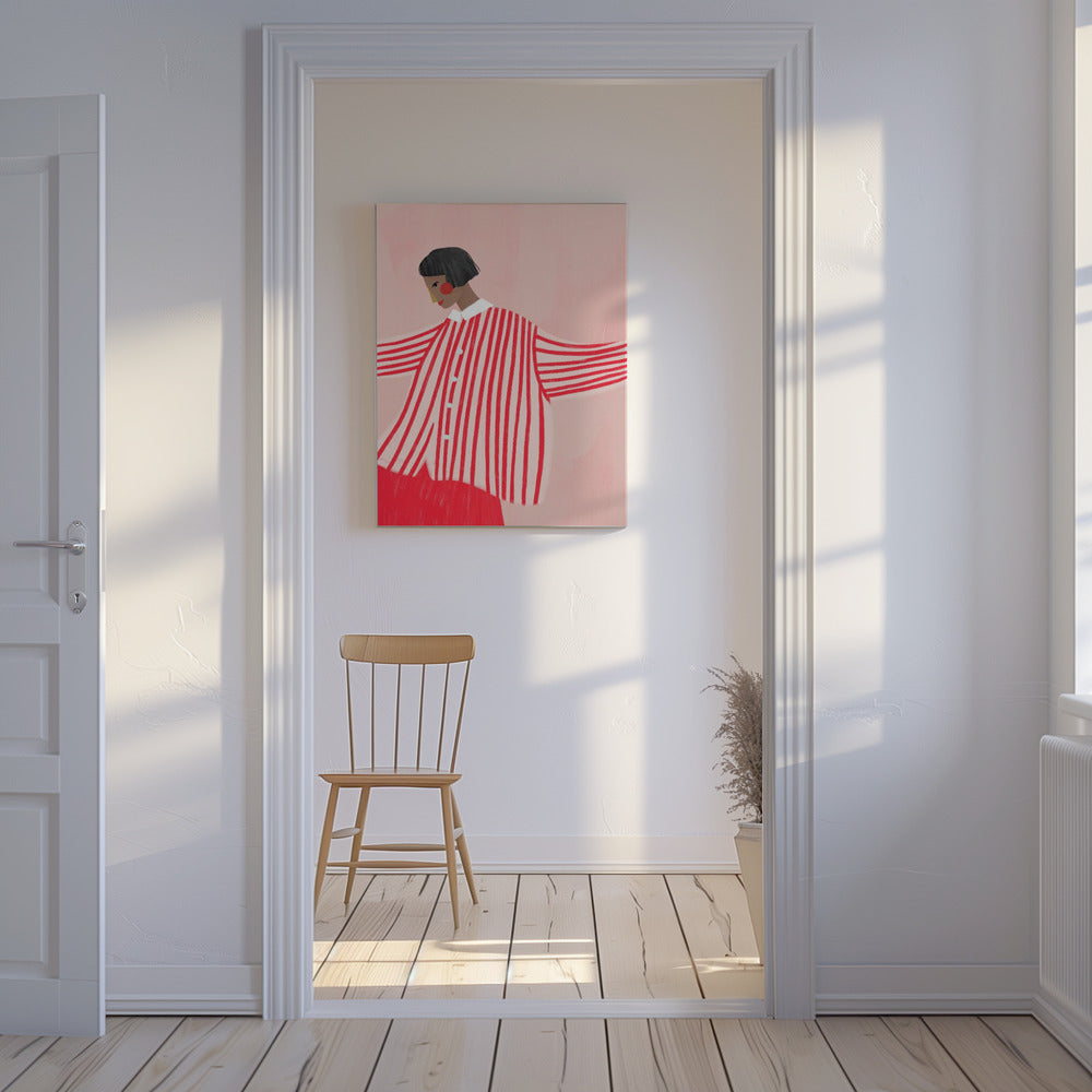 Kvinnan med de röda ränderna | Canvas