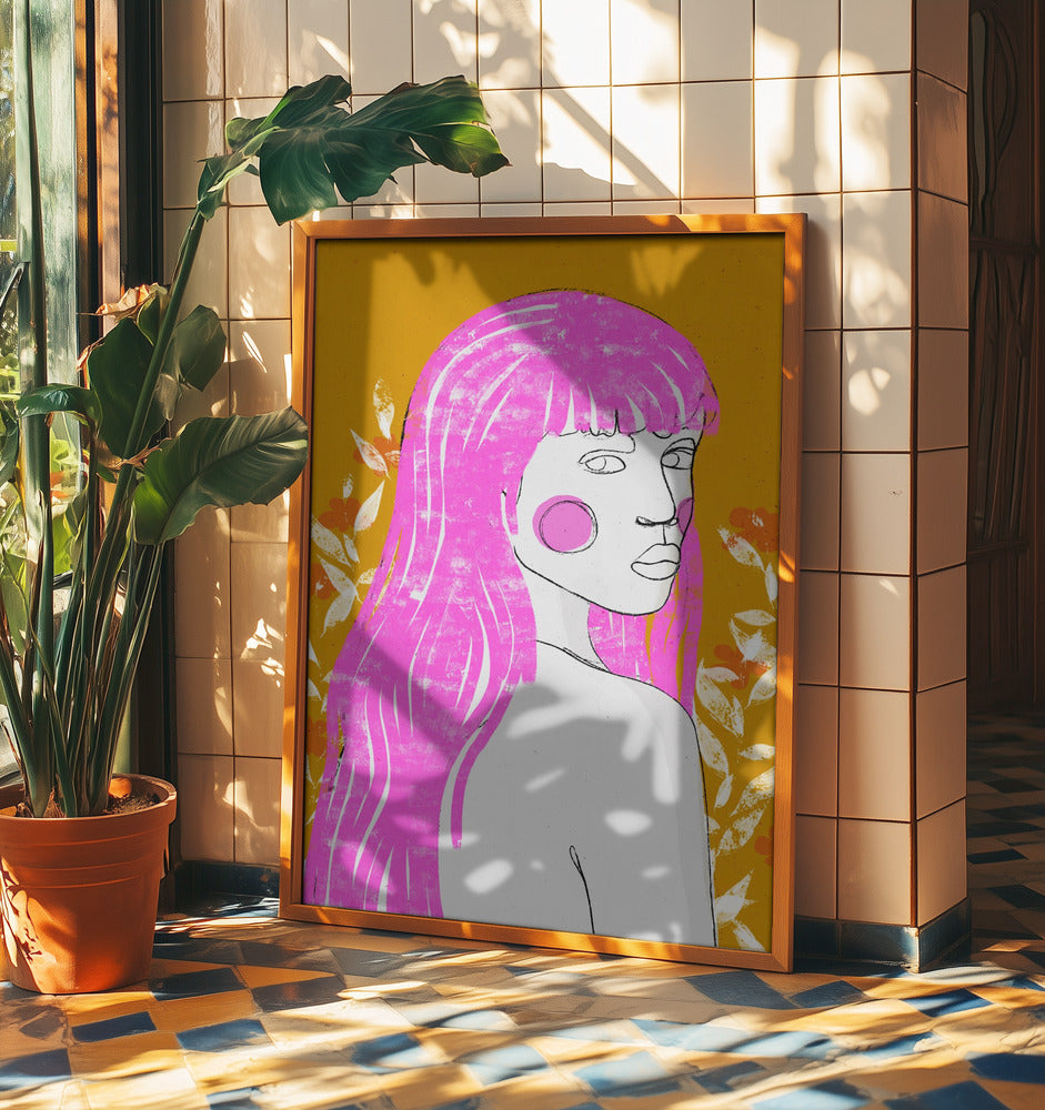 Rosa viskande blick | Poster