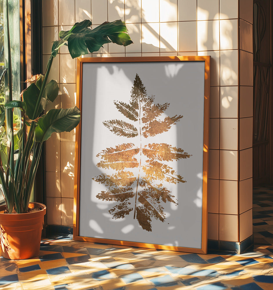 Oak Leaf Print   Gold | Poster
