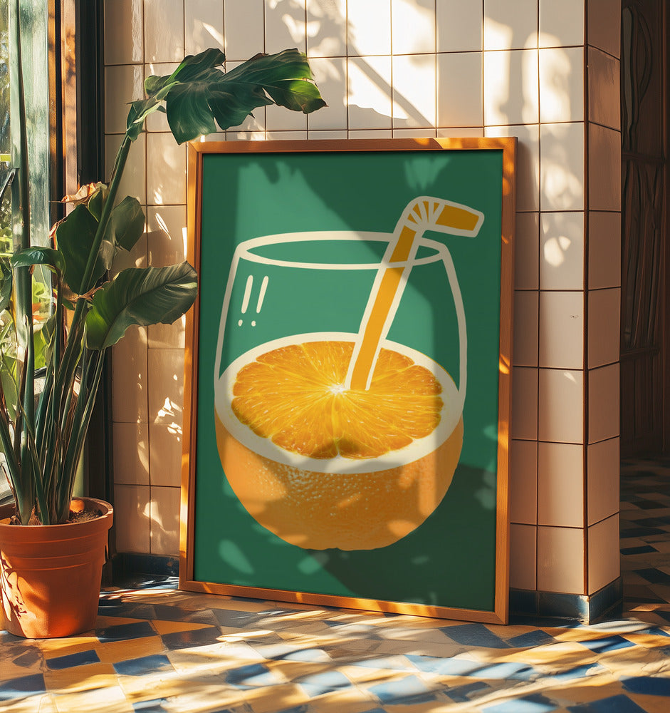Livfull orange, skickligt illustrerad | Poster