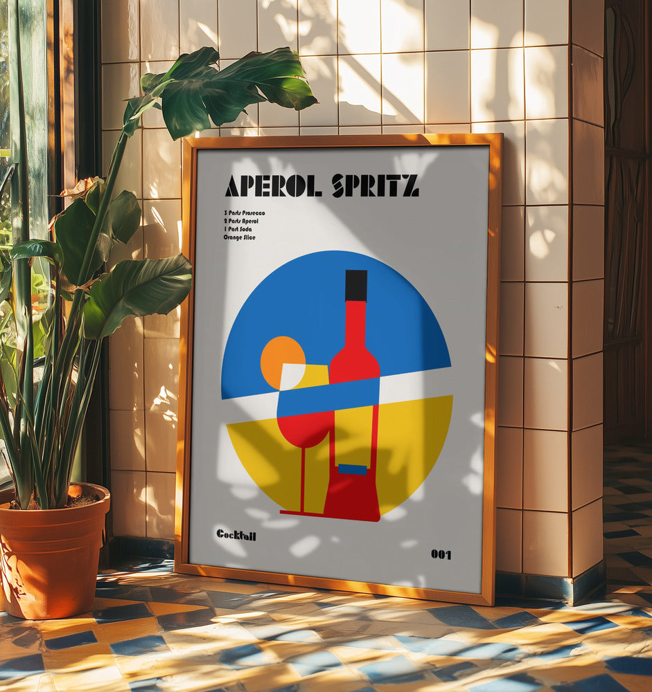 Aperol Spritz Cocktail Bauhaus Art Print | Poster