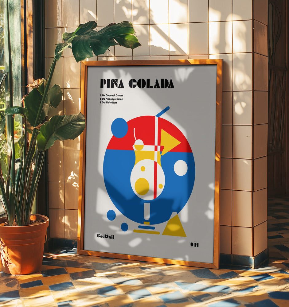 Piña Colada Bauhaus Cocktail | Poster