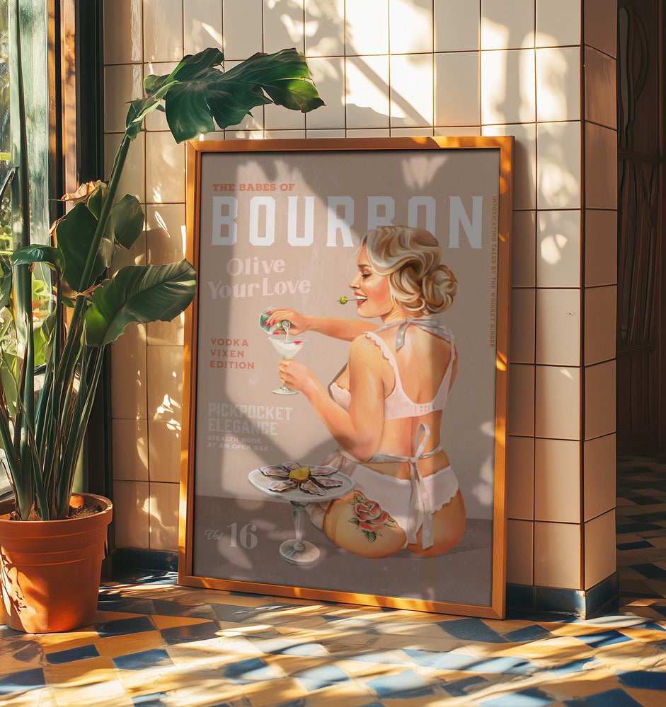 Bourbon Babe Vol 16 Vintage Vodka Martini Pin Up Girl | Poster