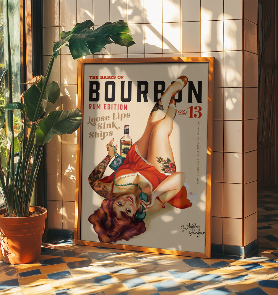 Babes of Bourbon Vol 13 Romdrickande Pinup Girl Konst | Poster