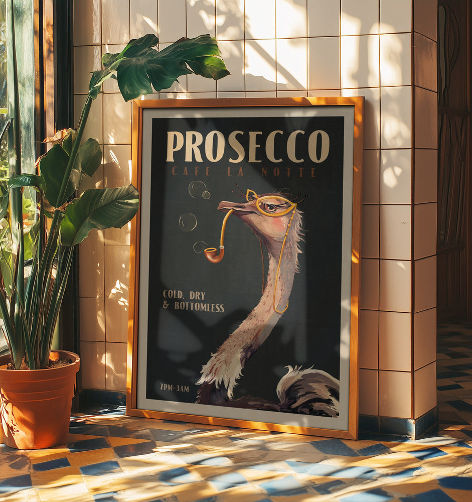 Art Deco Prosecco-väggkonst med en struts | Poster