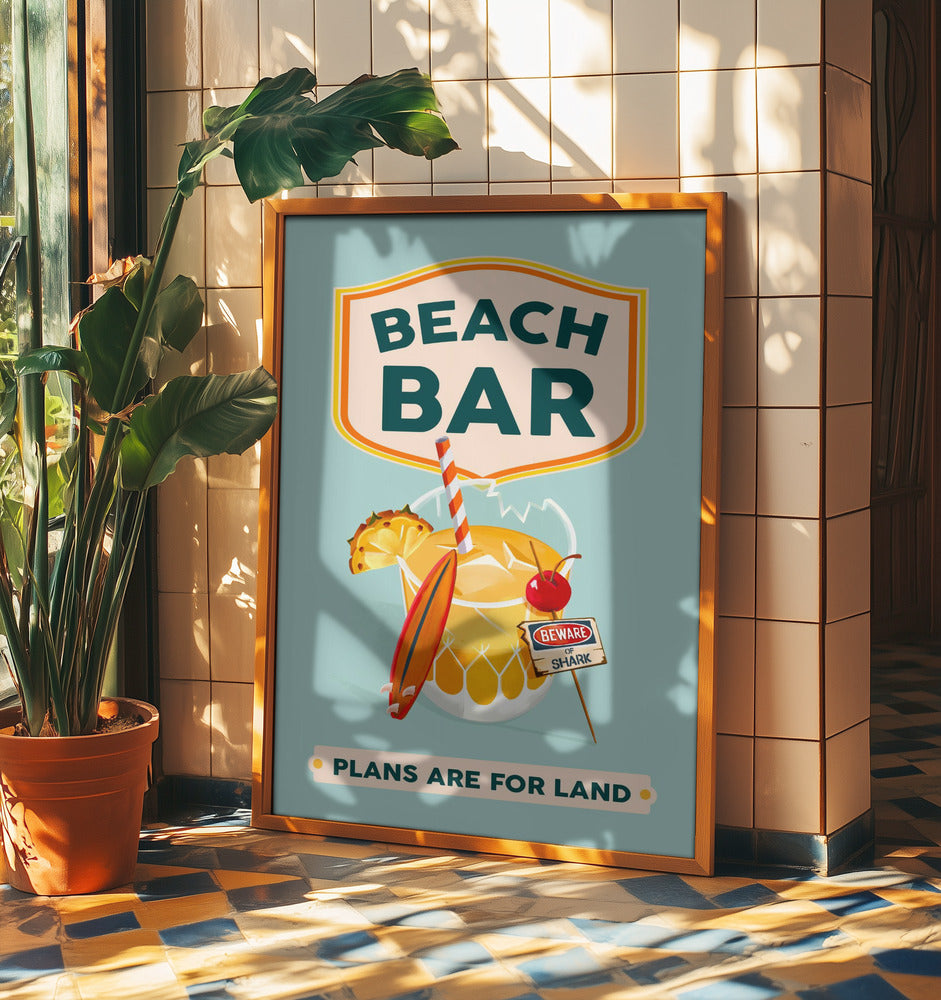 Strandbar Sommar Tropisk Cocktailbar Konst | Poster