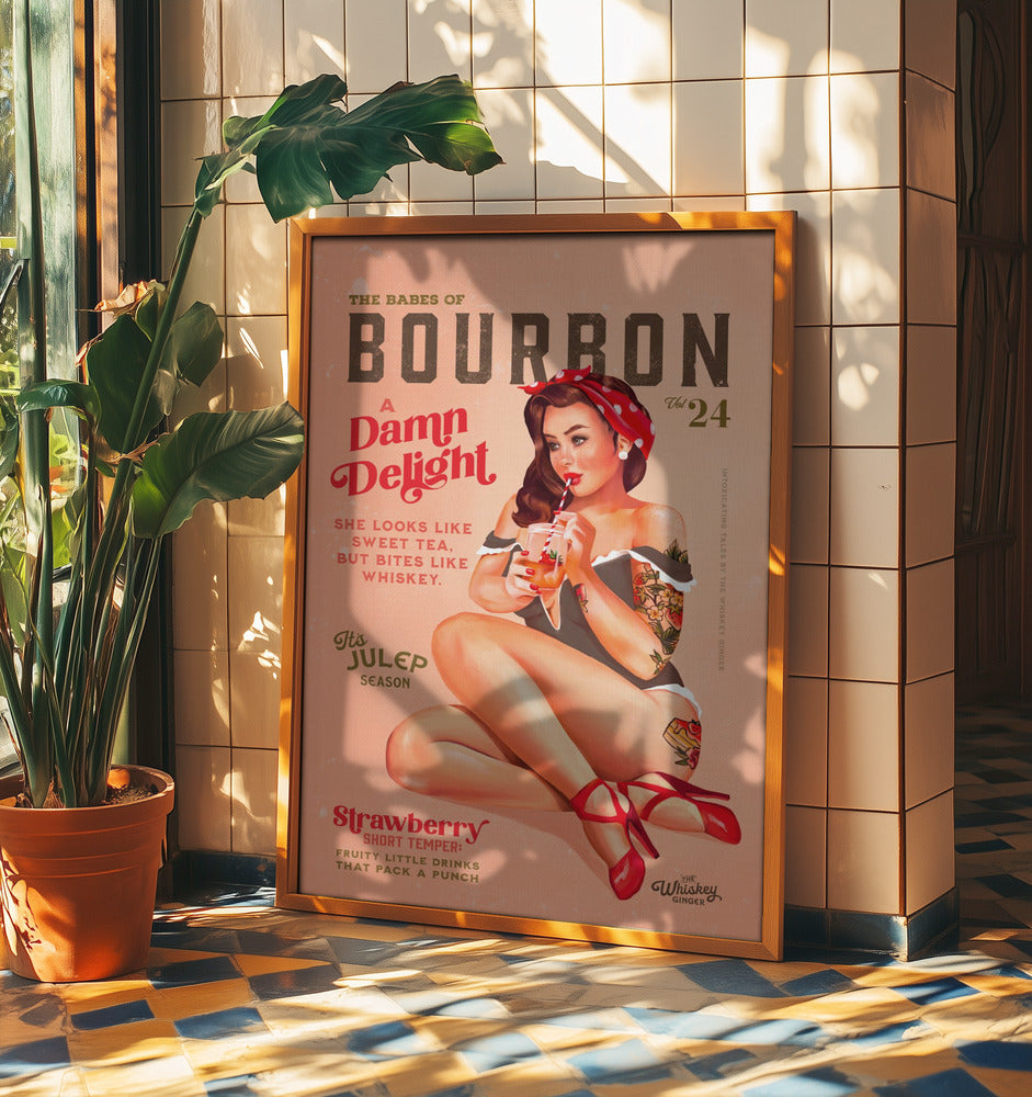 Bourbon Babes Vol 22 Vintage Pinup Flicka Dricker En Cocktail | Poster