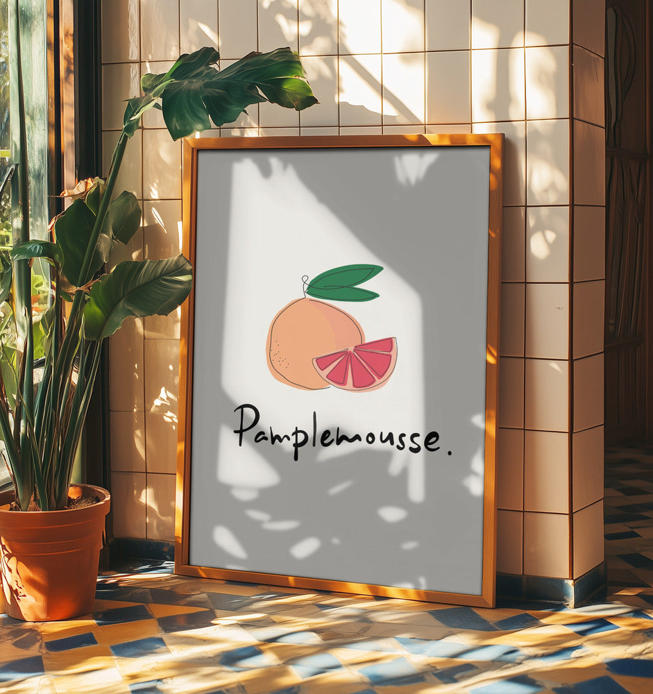 Modern fransk fruktkollektion "Grapefrukt / Pamplemousse" | Poster