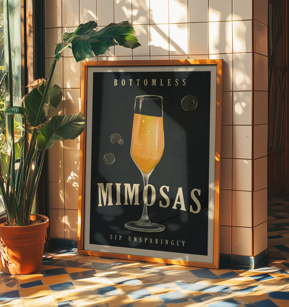 Bottenlösa Mimosas Art Deco Cocktailbarkonst | Poster