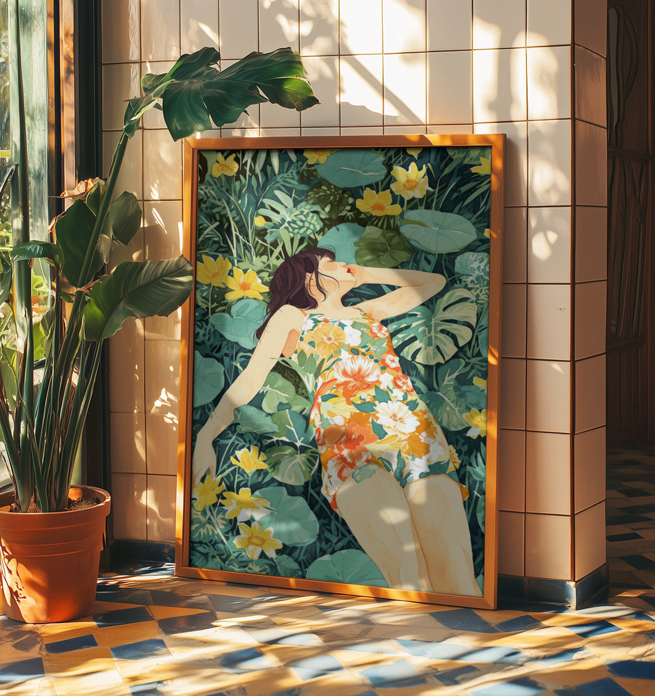 Relax Time Woman and meadow | Poster