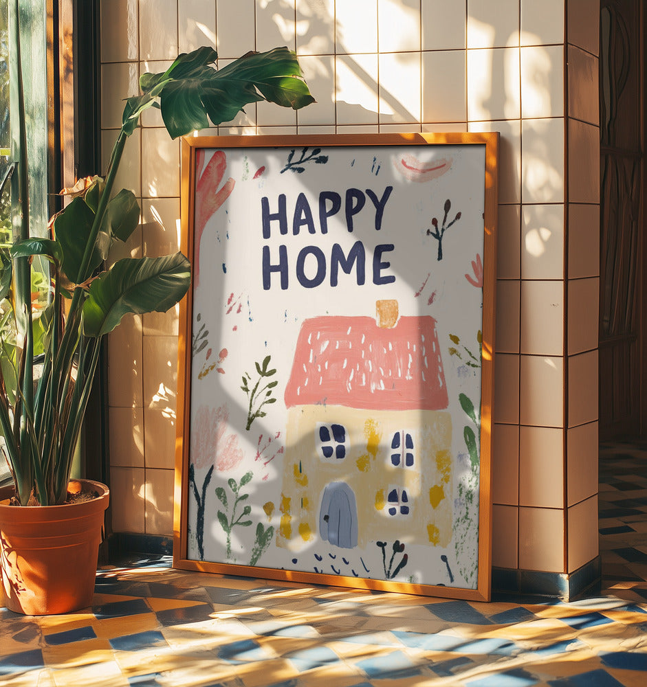 Glückliches Zuhause | Poster - Kunstdruck