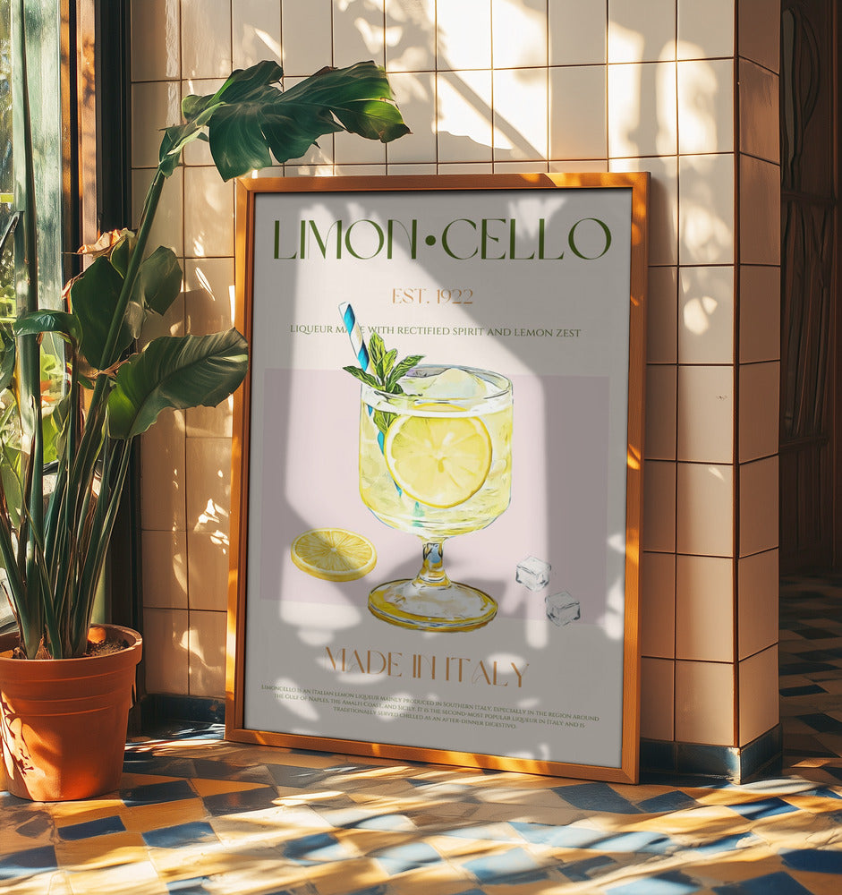 Illustration av en limoncello-dryck | Poster
