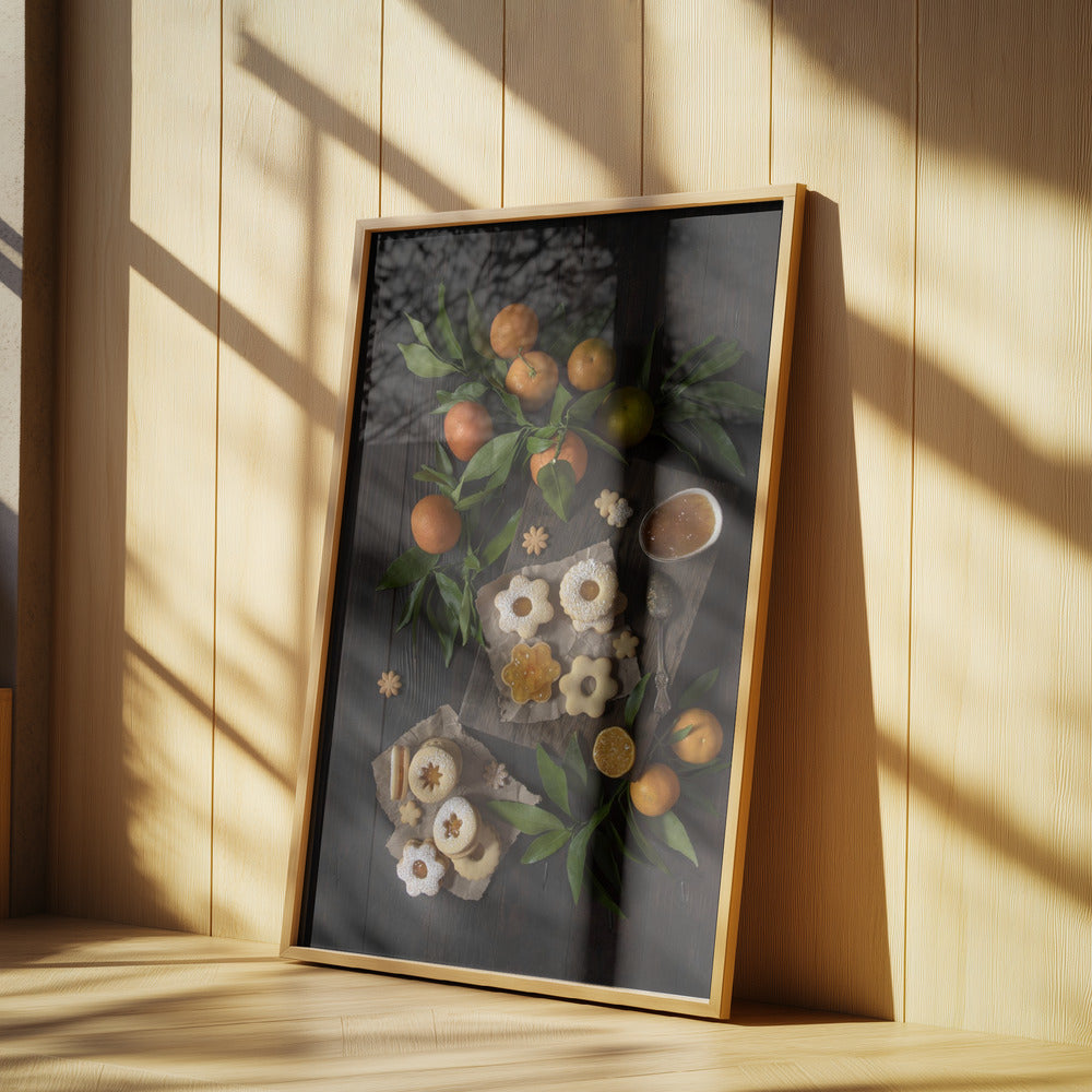Mandarin Linzer Cookies | Poster - Kunstdruck