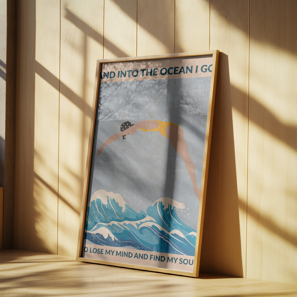 En el océano (azul) Arte de pared estándar | Posters  - Impresiones de Arte