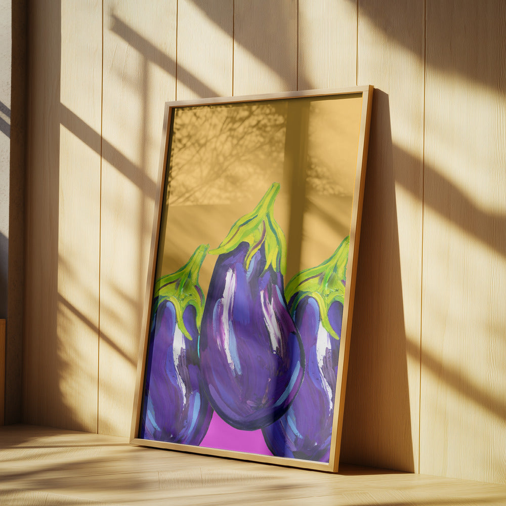 Groovy Auberginen | Poster - Kunstdruck