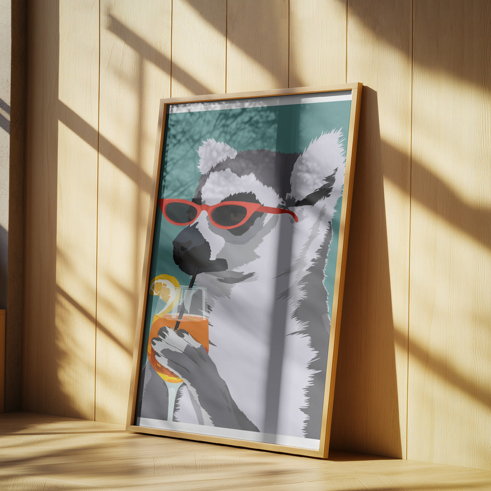Jugdy Lemur with Drink | Poster