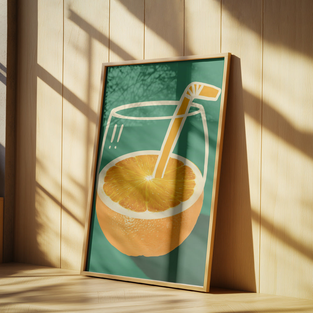 Livfull orange, skickligt illustrerad | Poster