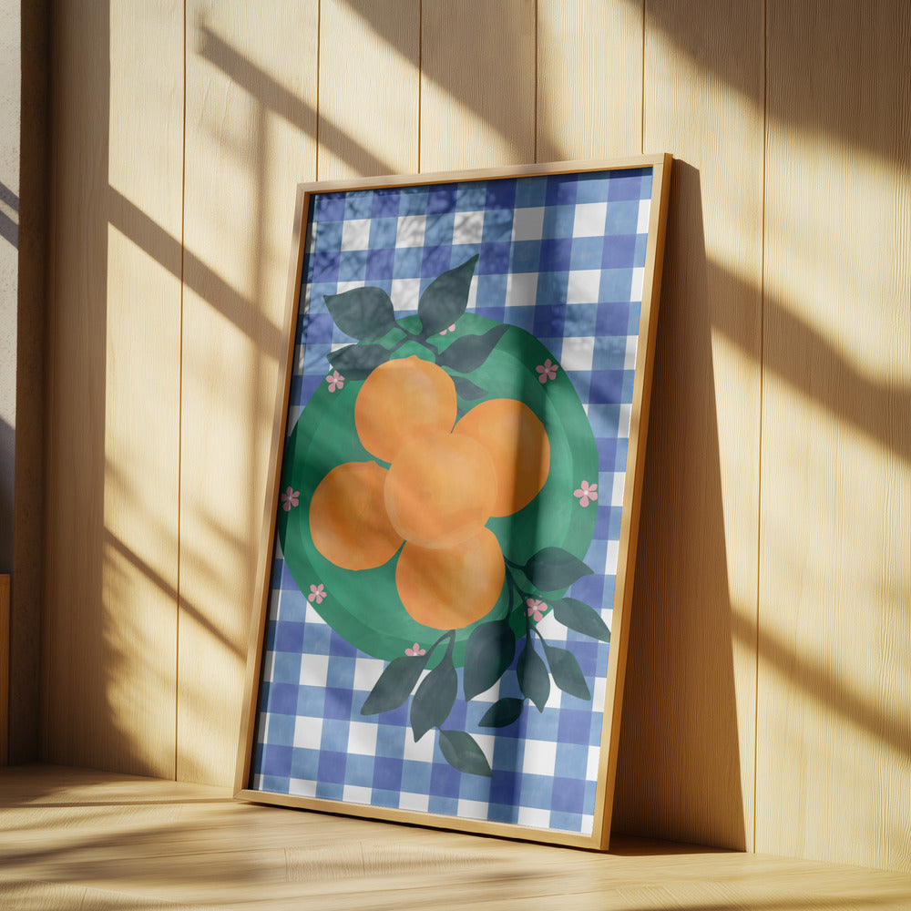 Checkered Citrus Charm | Poster