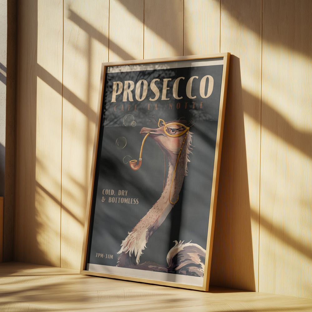 Art Deco Prosecco-väggkonst med en struts | Poster