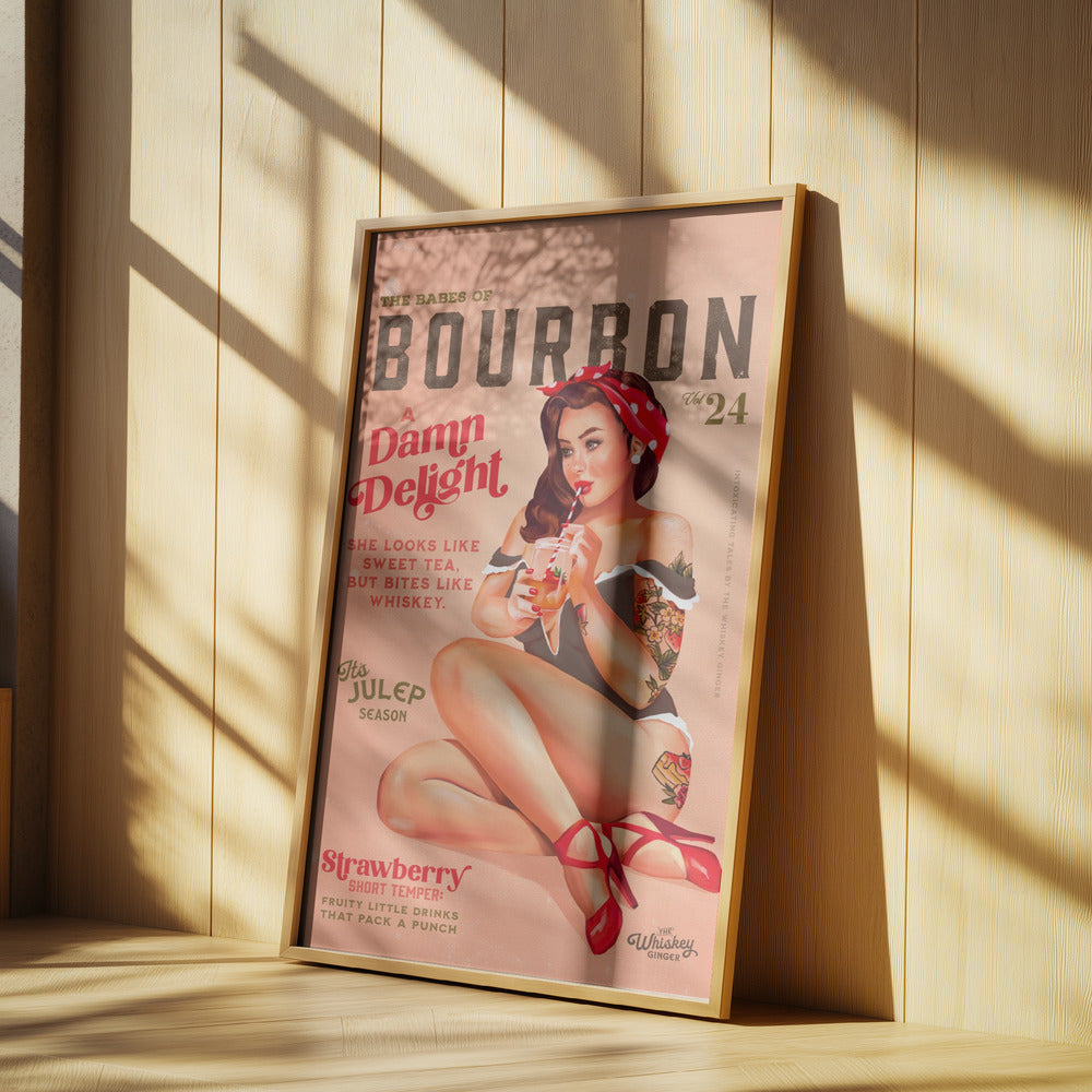 Bourbon Babes Vol 22 Vintage Pinup Flicka Dricker En Cocktail | Poster