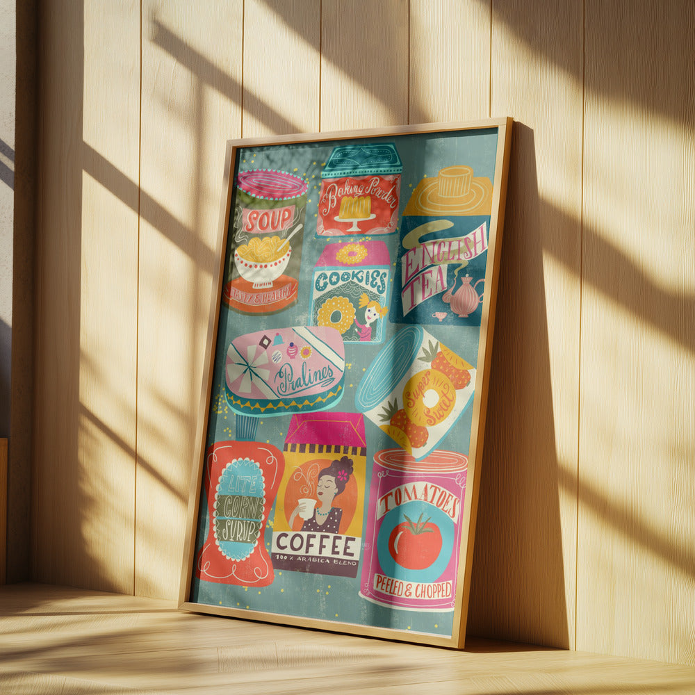Bunte Speisekammer Türkis | Poster