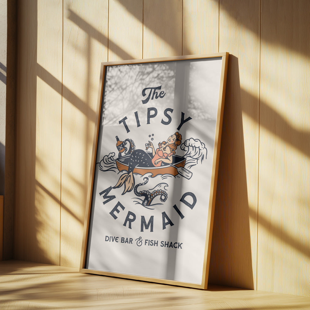 Tipsy Mermaid Dive Bar sjöjungfrukonst | Poster