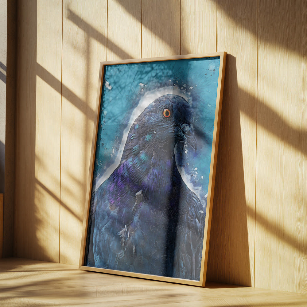 Tier Taube Vogel Aquarell Tierkunst | Poster