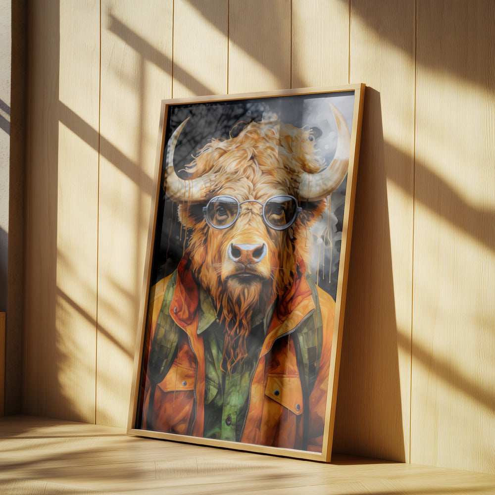 Büffel-Aquarell-Tierkunst | Poster